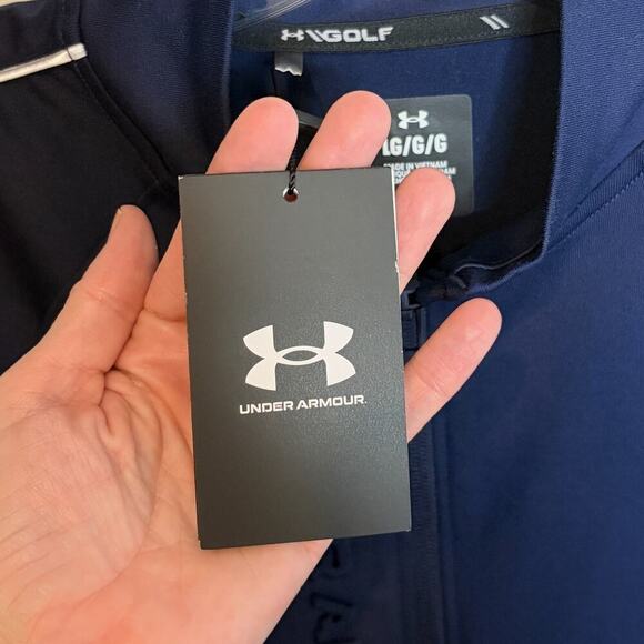 Under Armour Storm Women's Midlayer Full-Zip Track Jacket L Navy Blue Athletic - Picture 8 of 12